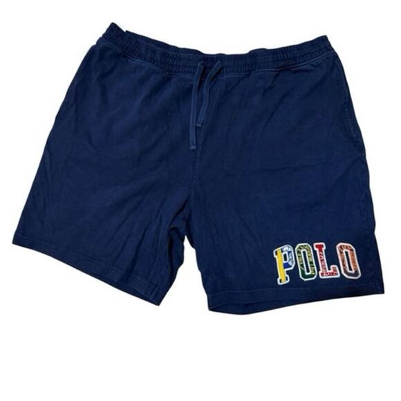 Polo Ralph Lauren Varsity Letter Cotton Blend Knit Sweat Shorts Navy Men's 2XB - Picture 4 of 13